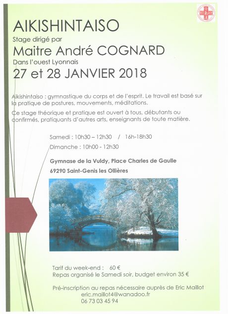 STAGE AIKISHINTAISO - Les 27 et 28 Janvier 2018